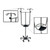 Mid Central Medical Double IV Pole with Steering Wheel and Tray