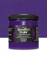 Bright Plum jar of opaque screen printing ink with a purple swatch behind it