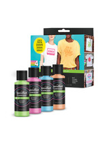Fluorescent Fabric Screen Printing Ink 4-Color Sampler Set