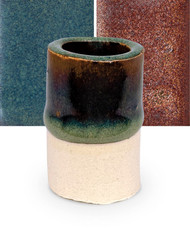 Blue Tiger's Eye over Blackened Copper
