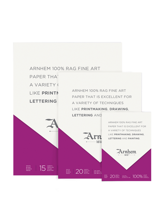 Arnhem 1618 Printmaking Paper Pads, White