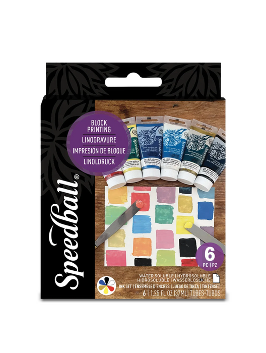 Water-Soluble Block Printing Ink 6-Color Set