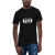 Model wearing black DSL PSA tee shirt.