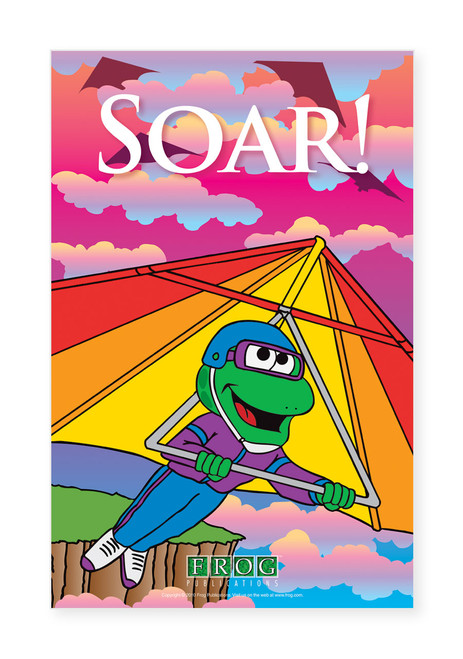 inspirational classroom poster with soar message encouraging students to aim high and reach their potential