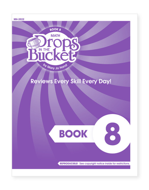Drops in the Bucket Math Book 8 for 2nd grade spiral review workbook cover