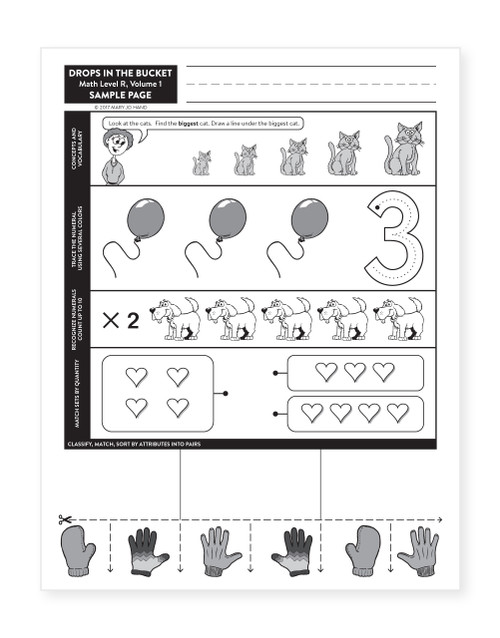 pre k kindergarten math daily review page introducing numbers and basic counting through simple activities