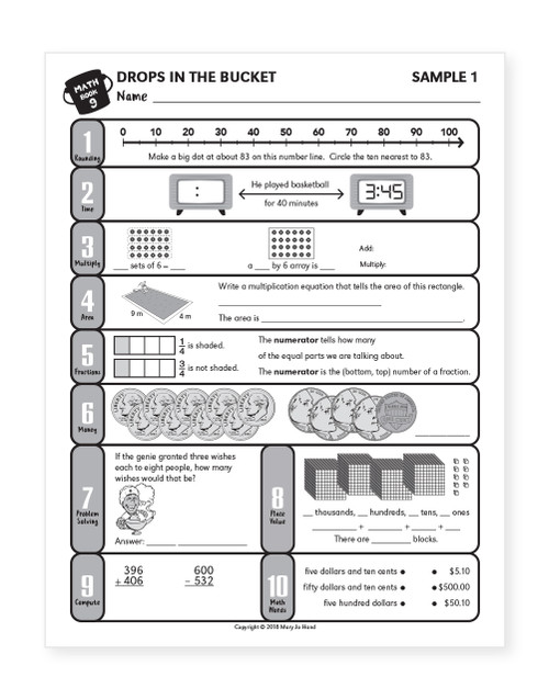 3rd grade math daily review page introducing new concepts with structured and guided practice