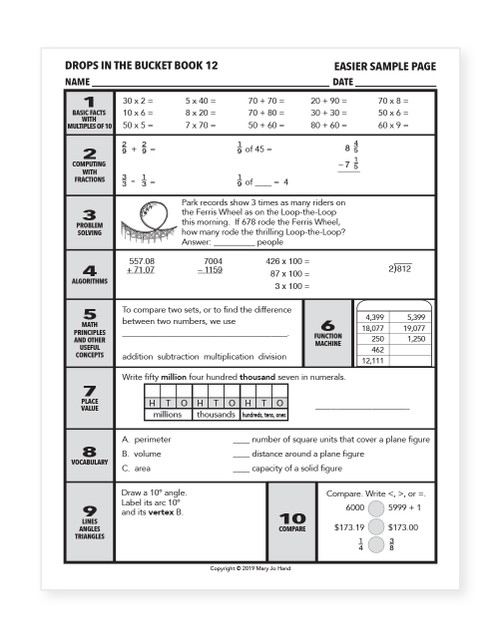 4th grade math daily review page combining multiple skills in a single structured practice format