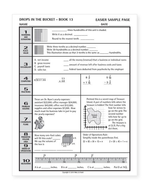 5th grade math daily practice page showing consistent review format and progressive skill development