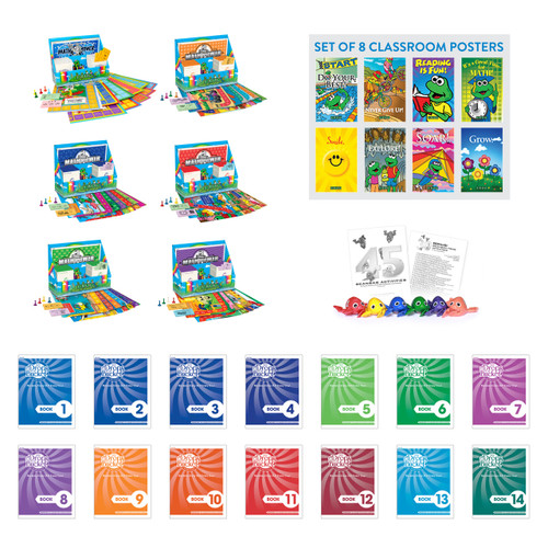 Math classroom bundle with Frog math games and Drops in the Bucket workbooks for daily review and intervention