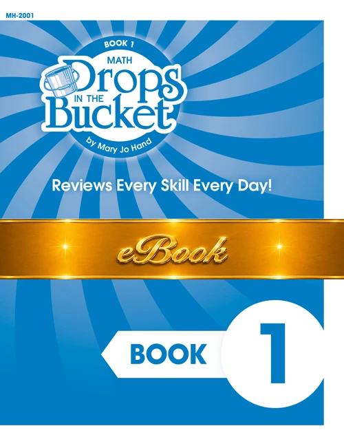 MH-2001E Digital Drops in the Bucket Math Book 1 printable teacher resource for PreK and Kindergarten featuring daily early math review and number recognition activities.