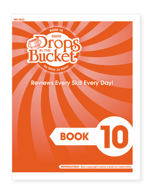Cover of 3rd Grade Digital Drops in the Bucket Math Book 10 for second semester featuring daily review math activities.