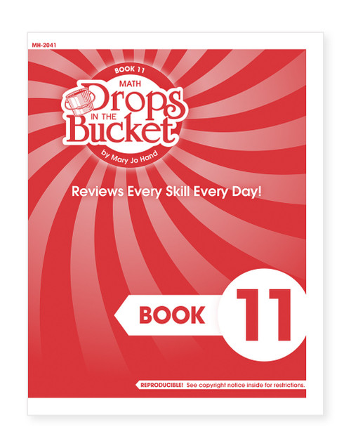 Cover of 4th Grade Digital Drops in the Bucket Math Book 11 for first semester featuring daily review math activities.