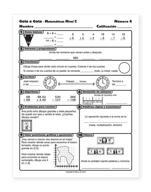 (SPANISH Edition) MH-803 Drops in the Bucket - Math Level C (SPANISH Edition) MH-803 Drops in the Bucket - Math Level C