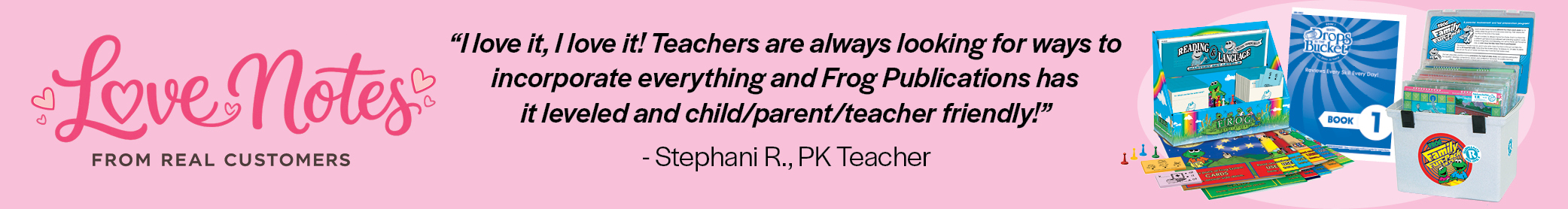 Love note from a Frog Publications customer