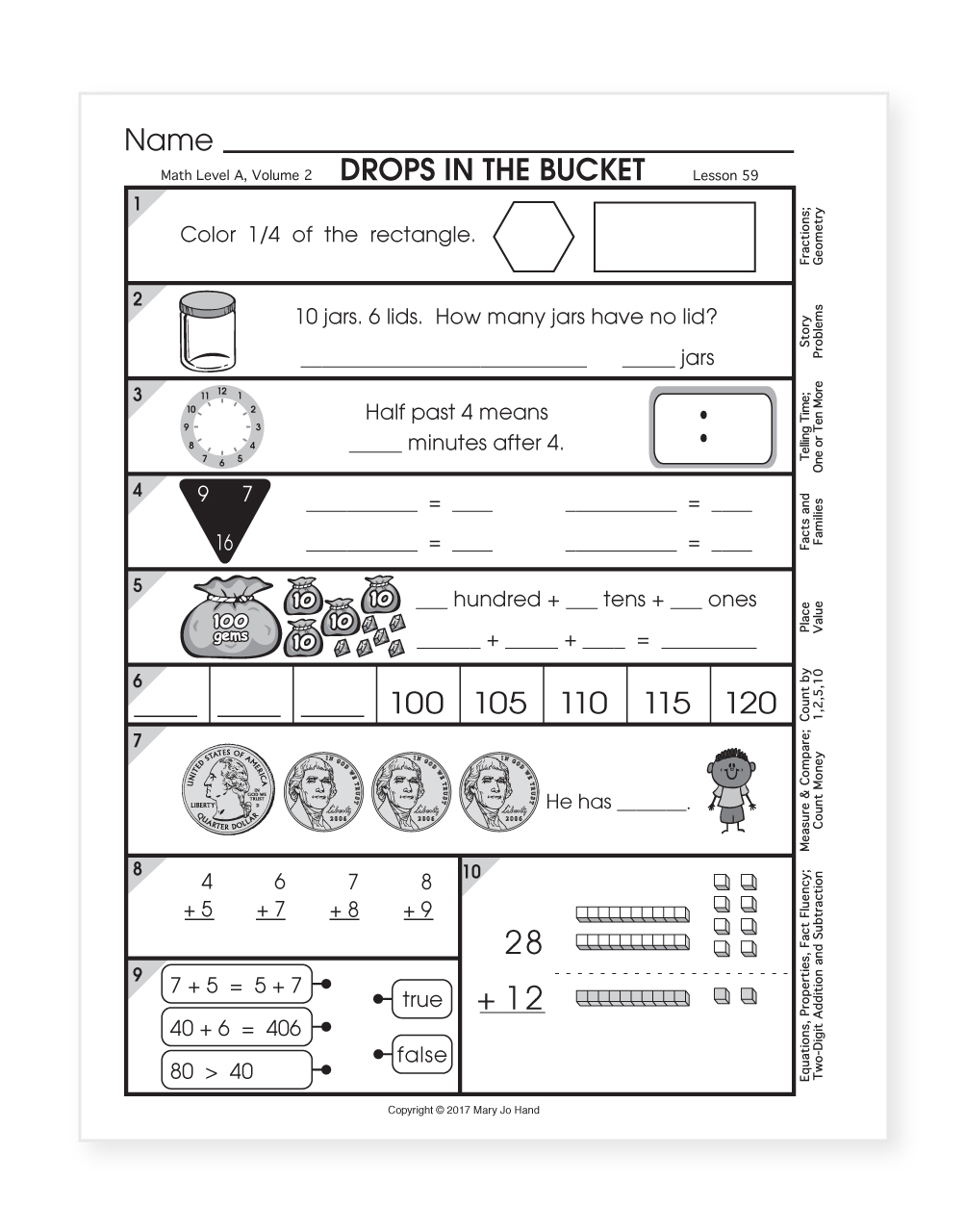 math-drops-in-the-bucket-book-6-1st-grade-second-semester