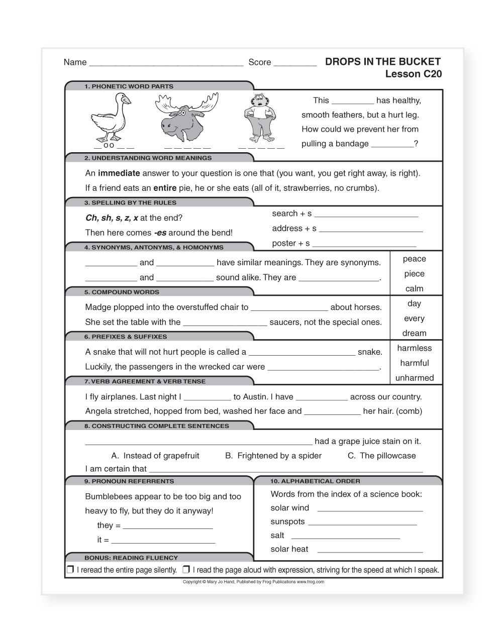 Drops in the Bucket Reading Level C