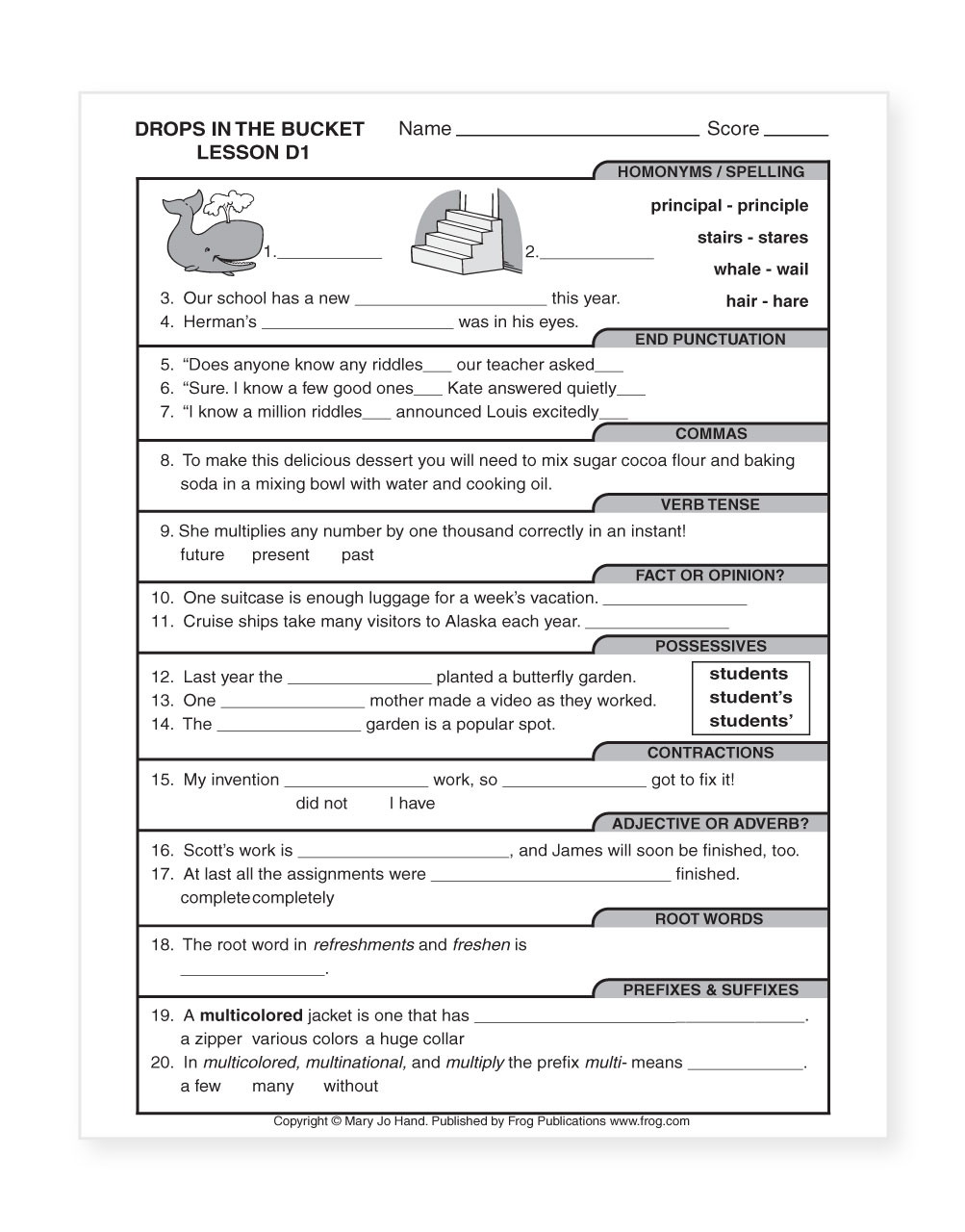 Drops in the Bucket Reading Level D