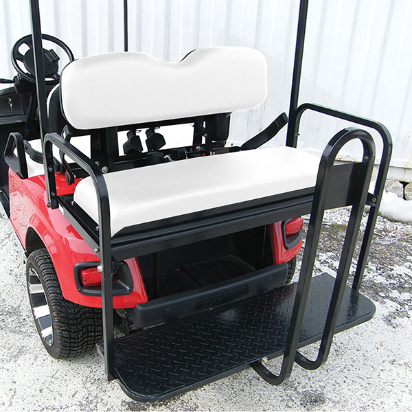 Rhino 700 Series SS EZGO TXT Golf Cart Rear Flip Seat Kit - White