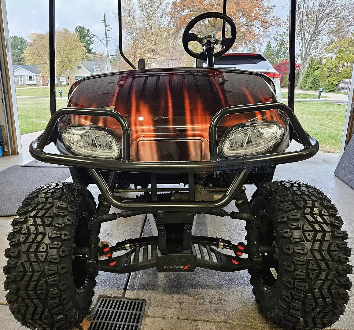Black EZGO TXT Brush Guard For 2014+ Carts | Golf Cart Tire Supply