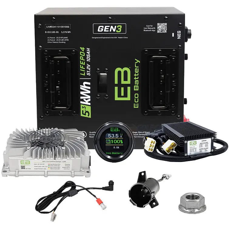 ihika　0705 ECO BATTERY 48V 105AH Lithium Golf Cart Batteries Kit | GCTS