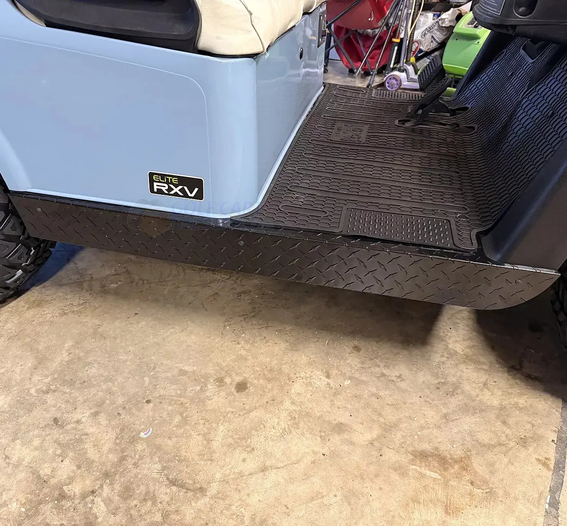 EZGO RXV Black Diamond Plate Golf Cart Rocker Panels | Golf Cart