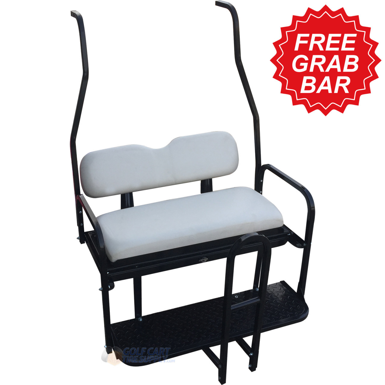 NOMAD Club Car DS Rear Seat Kit in WHITE with Cargo Bed & Free