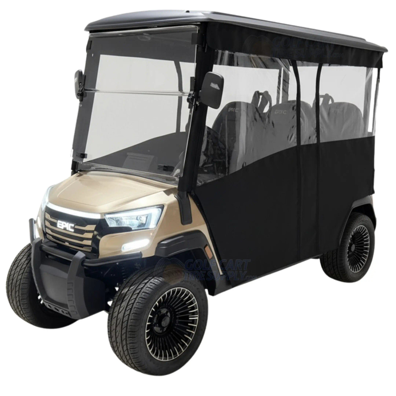 EPIC E40FX Track Style Golf Cart Enclosure/Cover - BLACK | GCTS
