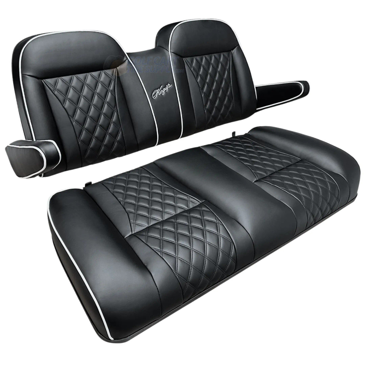 KOZIP EZGO TXT Front Seat Cushion Set Deluxe - BLACK | GCTS