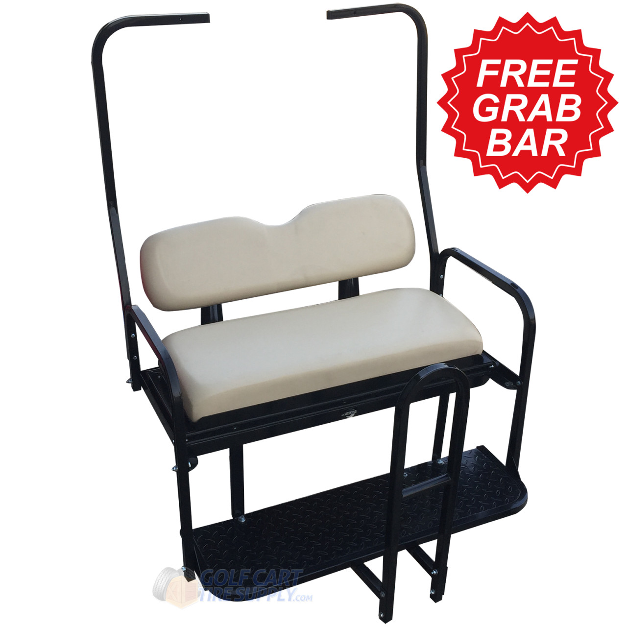 NOMAD Club Car DS Rear Seat Kit in BUFF with Cargo Bed & Free Grab