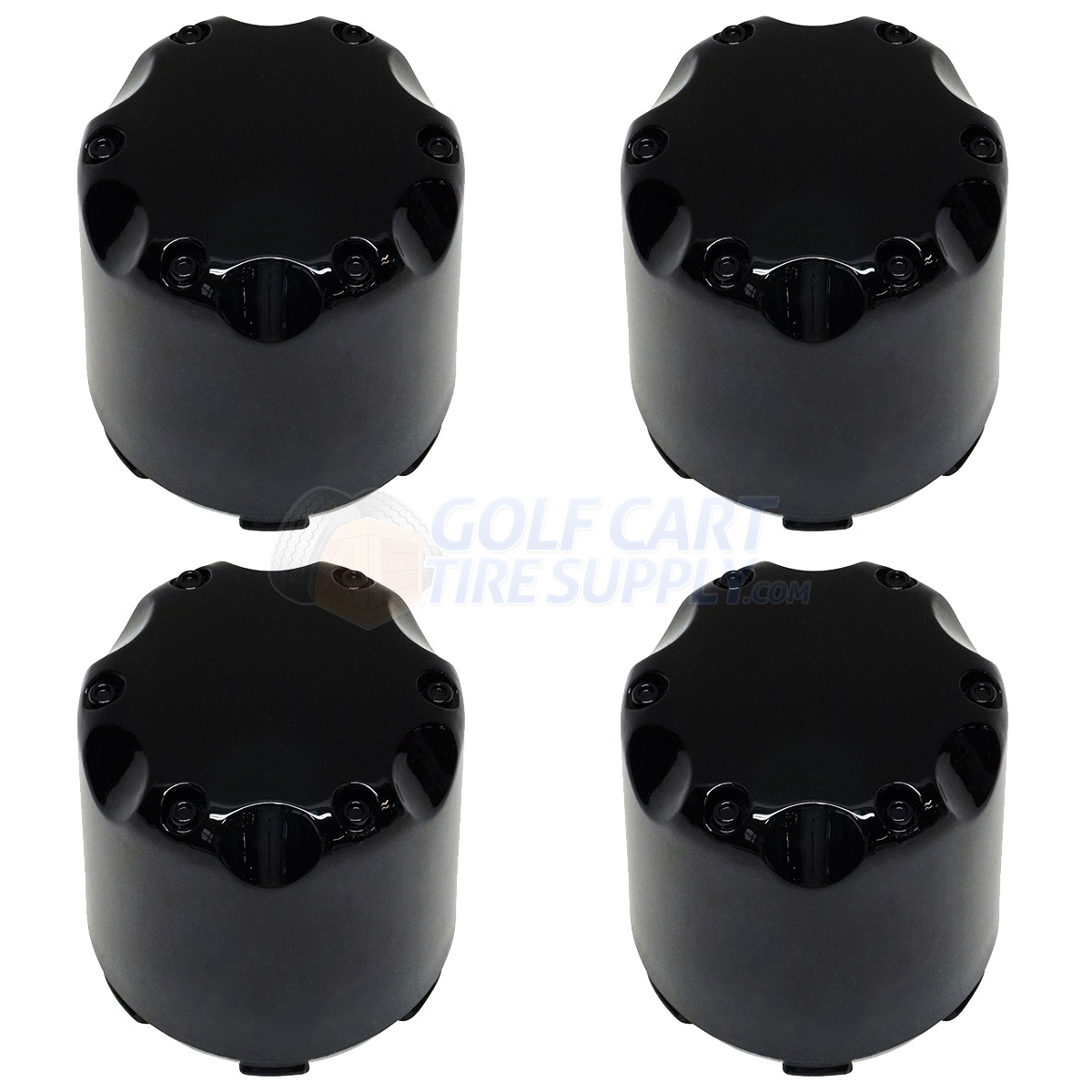 Black Snap-In Golf Cart Center Caps w/ No Logo 2.65