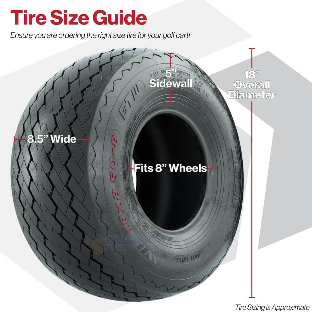 GTW Topspin 18x8.5-8 Golf Cart Tires for 8