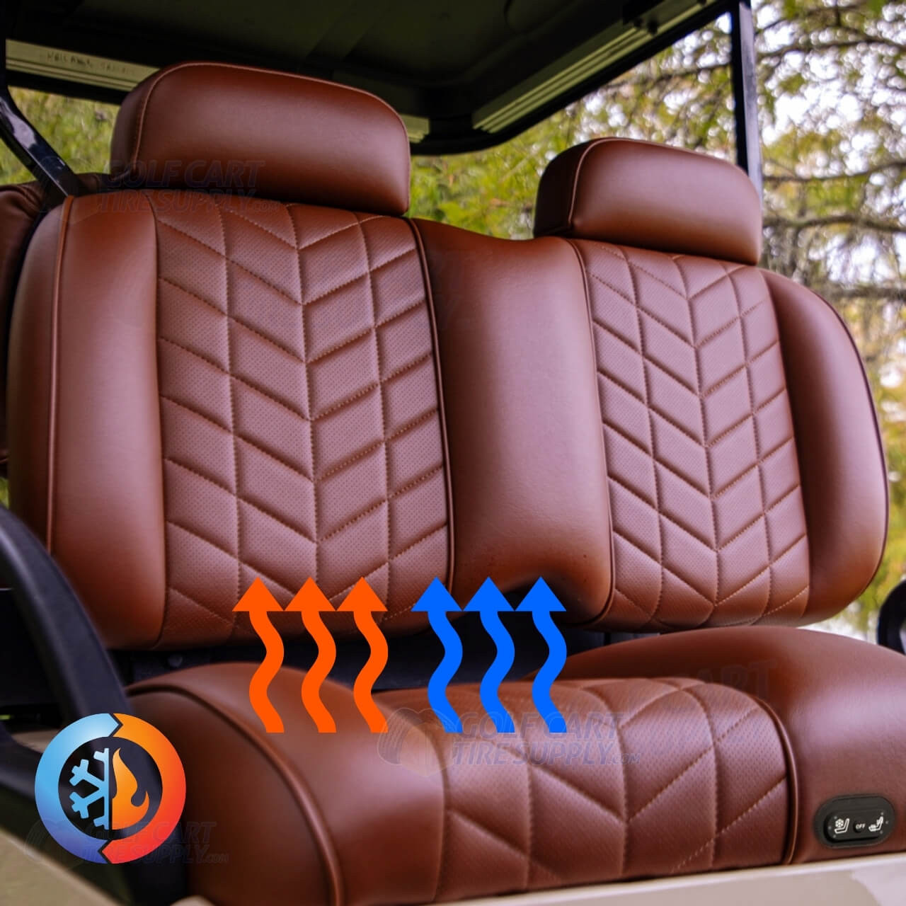 Aviator Deluxe EZGO TXT Front Seat Cushions Heated & Cooled