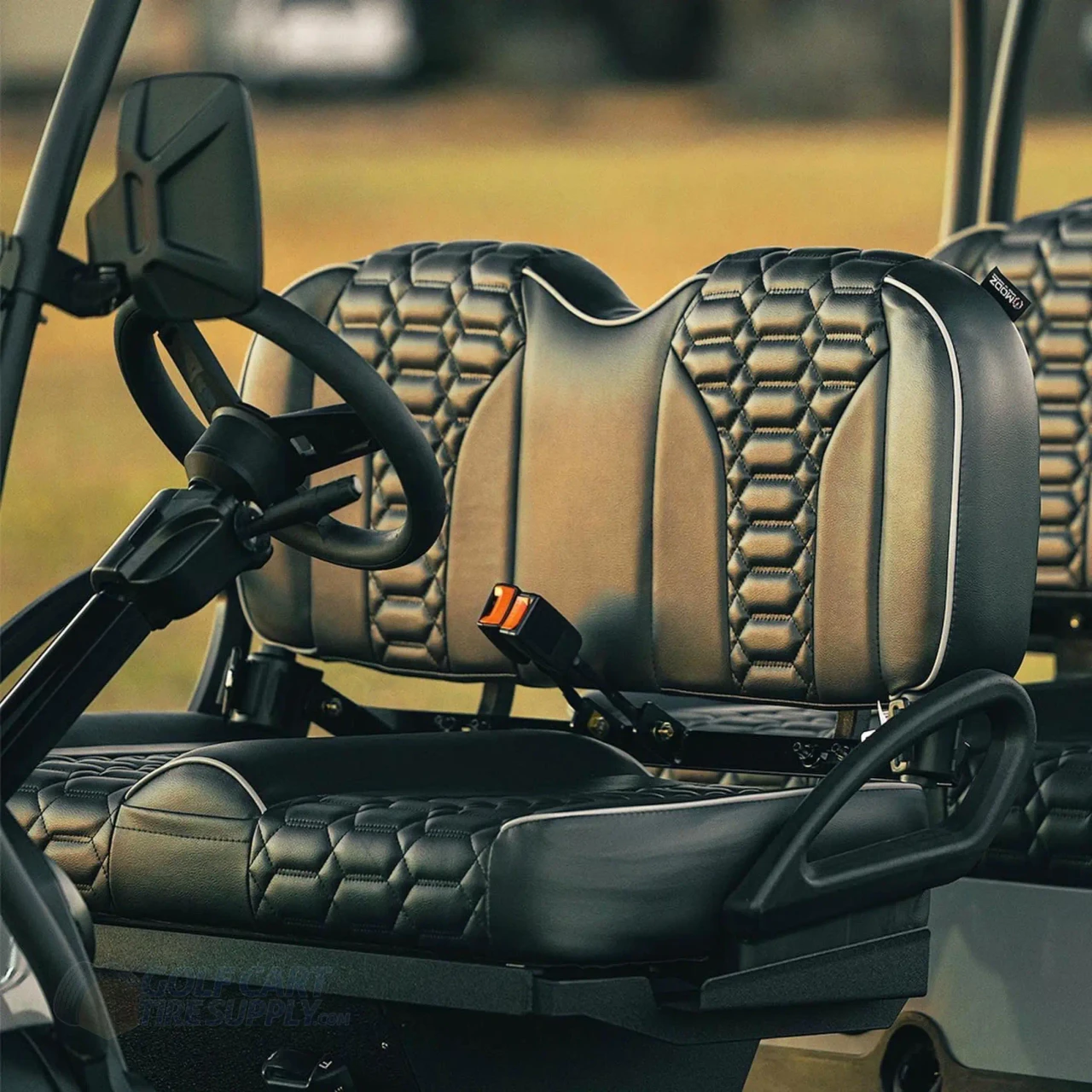 MODZ FS2 Golf Cart Front Seat Cushion in Black on EZGO RXV
