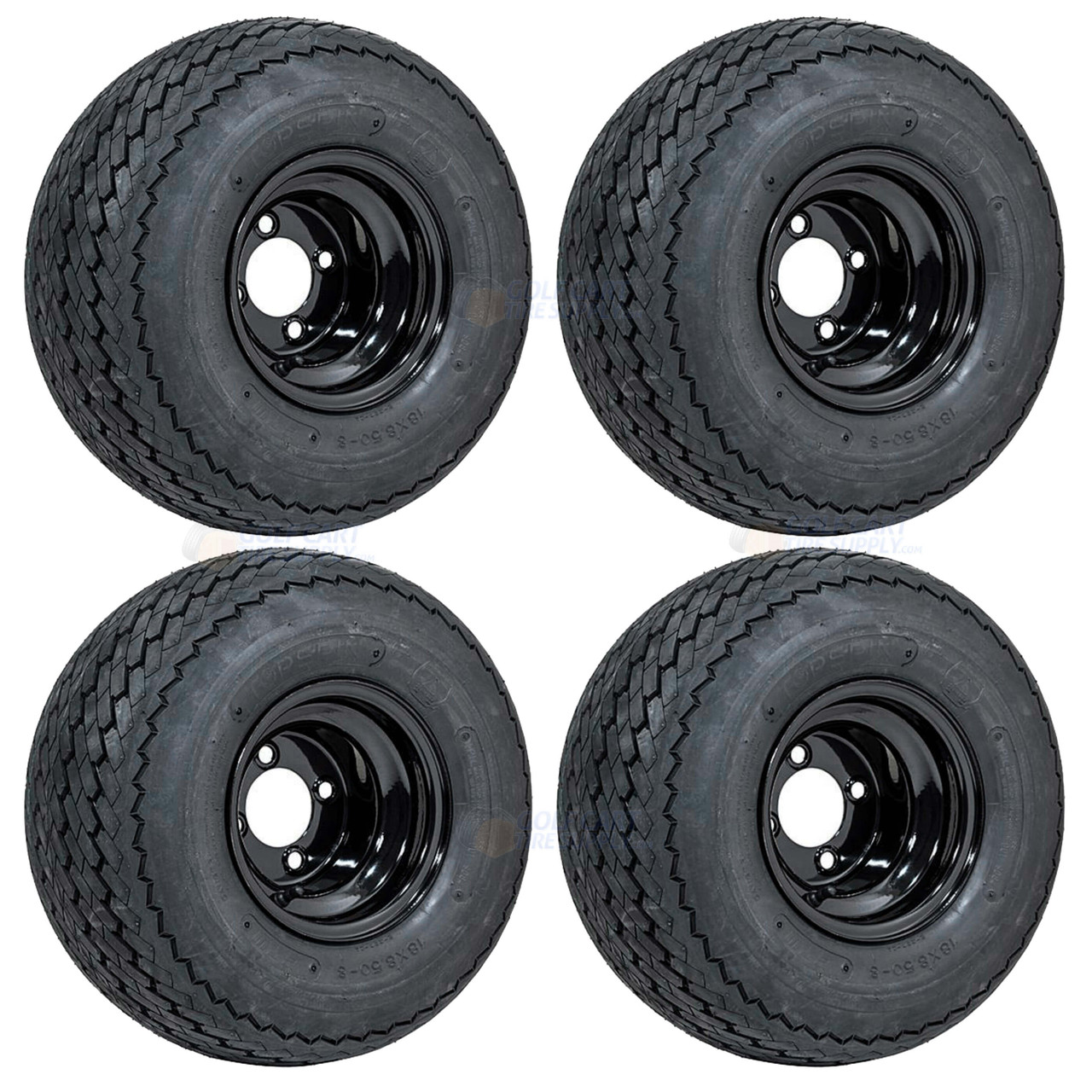 SS Golf Cart Wheels and Tires 2本セット Slasher GTW 18x8.5-8 Golf Cart Tires and STI 8