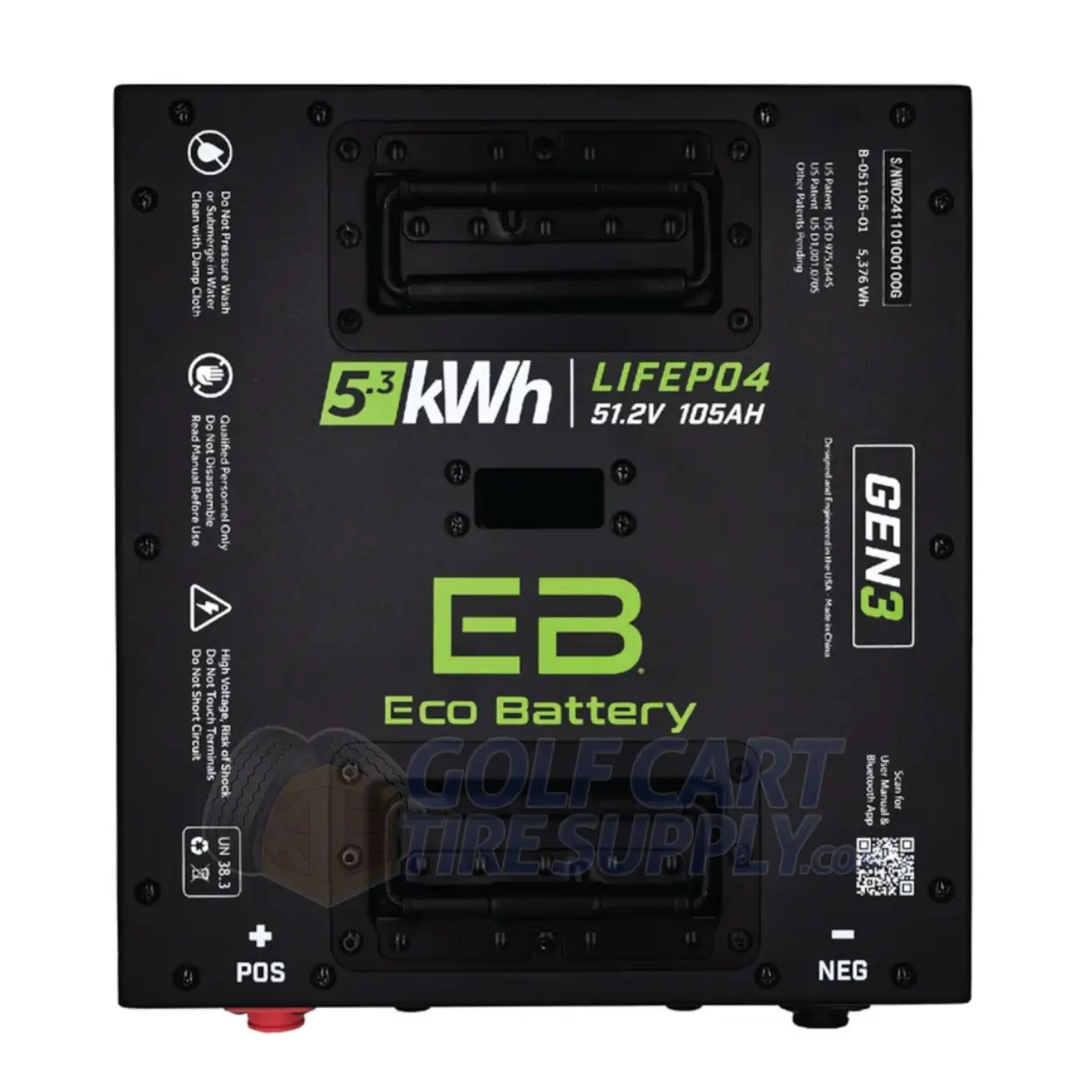 ECO BATTERY 48V 105AH Lithium Golf Cart Batteries Kit | GCTS