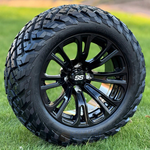 14" VOODOO Golf Cart Wheels and 23" All Terrain DOT Tires