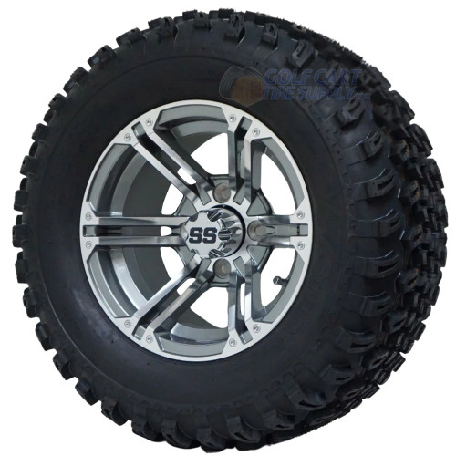 12" TERMINATOR Gunmetal Wheels and 23x10.5-12" All Terrain Tires
