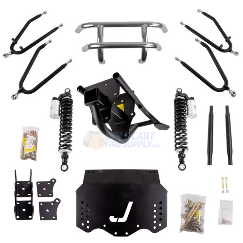 JAKES 4"- 8" Adjustable Height Long Travel Lift Kit for EZGO TXT ELECTRIC 1994-2001.5 (3-Bolt Steering Column, Electric)