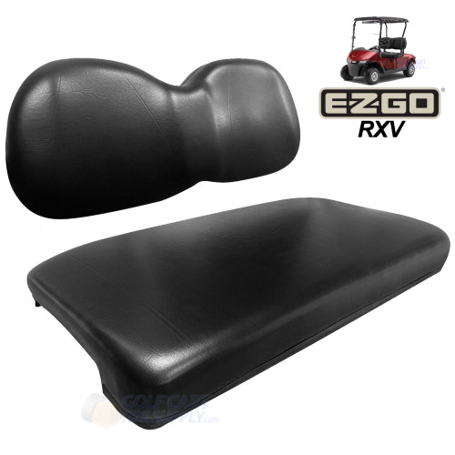 KOZIP EZGO RXV Front Seat and Backrest OEM Cushion Assembly - BLACK (Fits ALL 2008+)