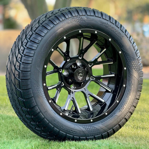 14" SPARTAN Black / Milled Wheels and 23x10-14" Radial DOT ComfortGlide Tires Combo