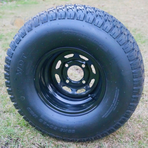 10" Black Steel Wheels and 22x9.5-10 Turf Tires Combo - Set of 4