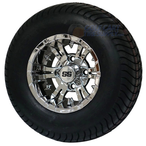 10" VAMPIRE Chrome Wheels and 205/65-10" ComfortRide DOT Tires Combo - Set of 4