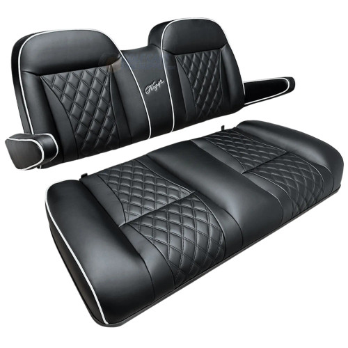 KOZIP EZGO TXT Front Seat Cushion Set Deluxe - BLACK