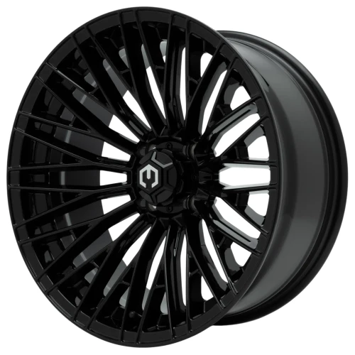 16" REAPER Gloss Black Golf Cart Wheels - Set of 4