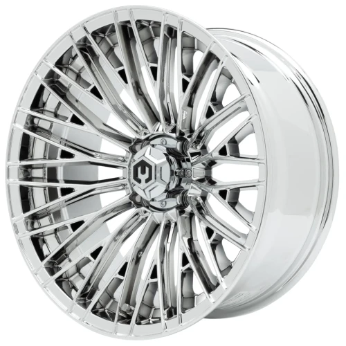 16" REAPER Chrome Golf Cart Wheels - Set of 4