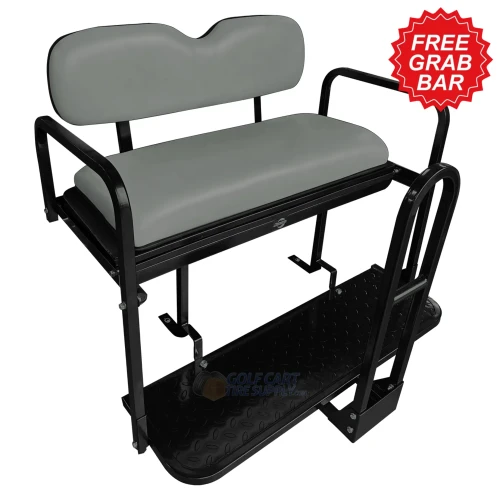 Club Car Tempo Rear Seat Kit NOMAD - GRAY (Flip Seat w/ Cargo Bed & Free Grab Bar)