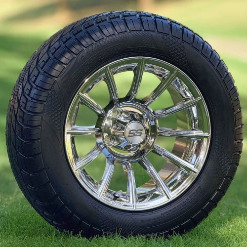 14" TITAN Chrome Wheels and 23x10-14" Radial DOT ComfortGlide Tires Combo - Set of 4