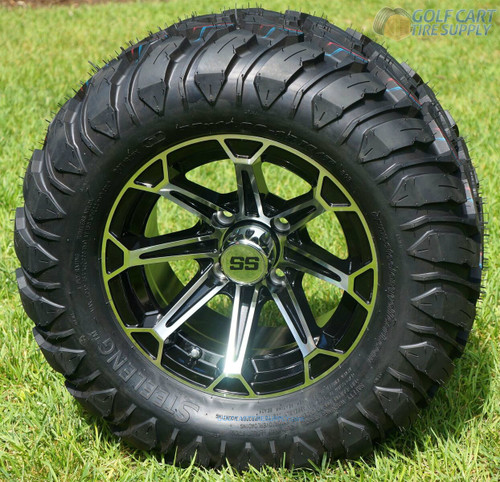 12" FANG Machined Aluminum Wheels and 22" Crawler All Terrain Tires