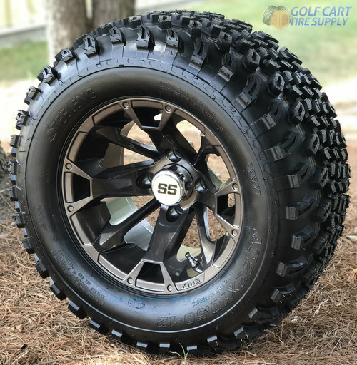 12" BLACKJACK Metallic Bronze wheels and 23" All terrain tires combo